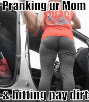 pranking on mom ass