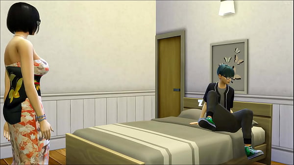 step Mom wakes up her son to help him how to satisfy a woman because he does nothing but to stay in bed  – Mom and son