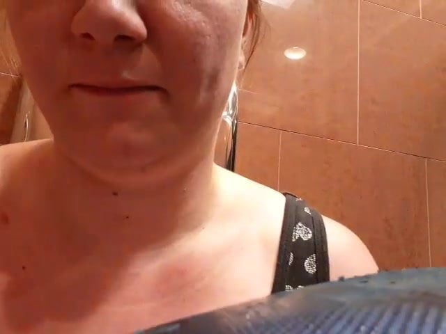 Licking my dirty flip flop at work